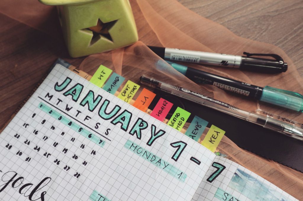 Carnet et agenda pour planifier ses objectifs